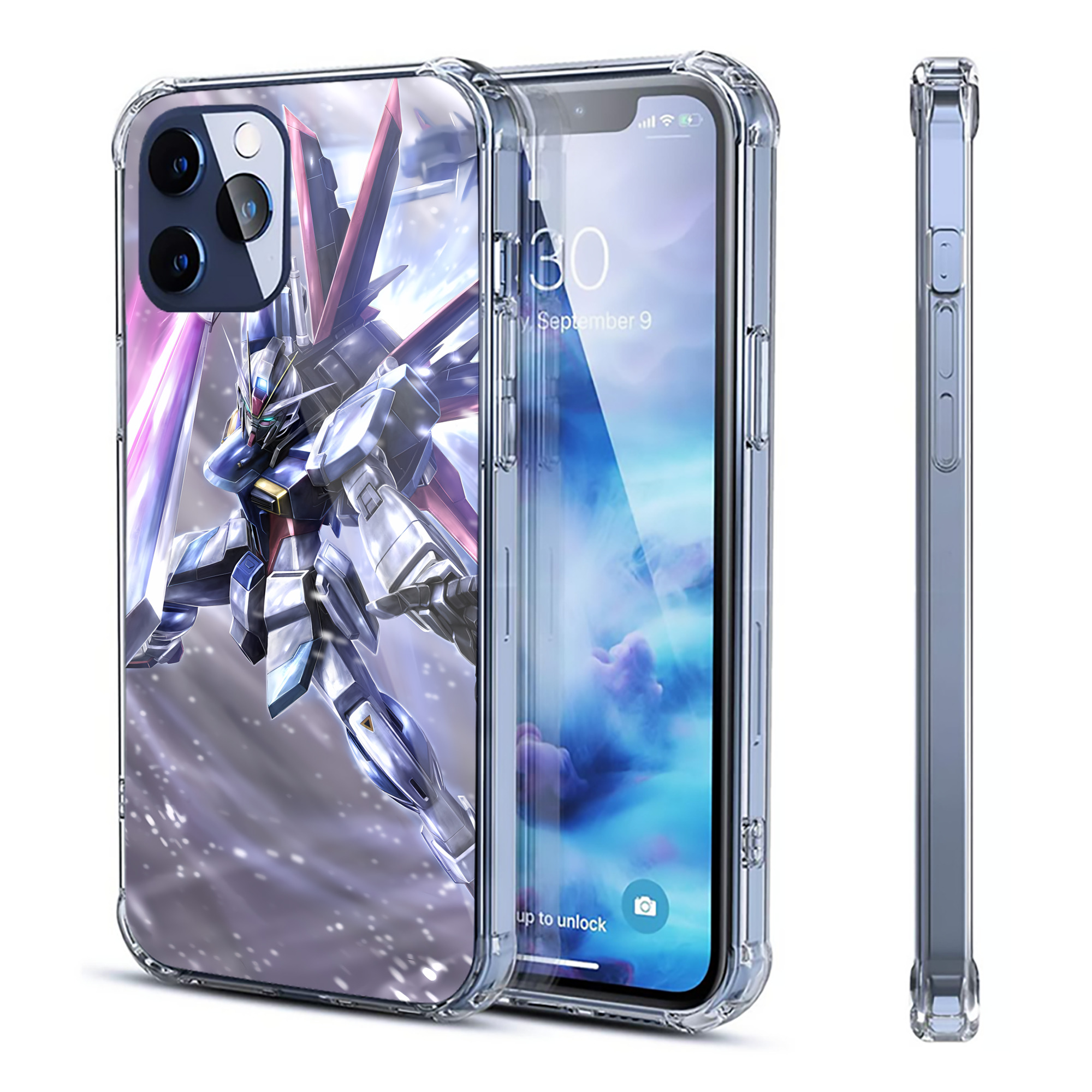 （画像用） 機動戦士ガンダム Mobile Suit Gundam 【iPhone 12シリーズ対応】透明スマホケース（クリアソフトケース）